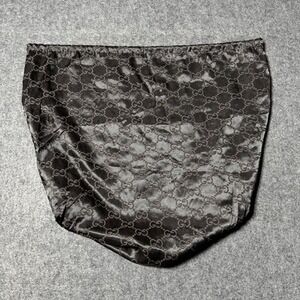 Vintage Gucci Monogram GG Print Satin Brown Drawstring Dust Bag - Large 18x16
